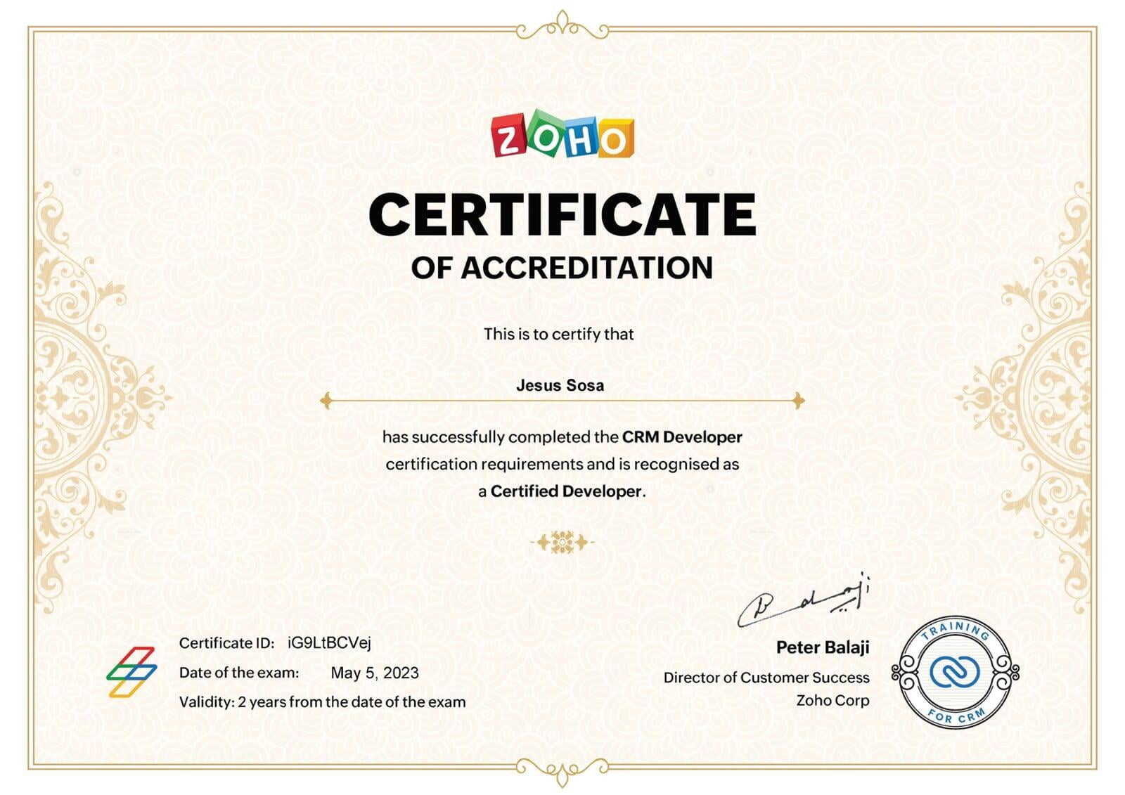 CRM Crtificate